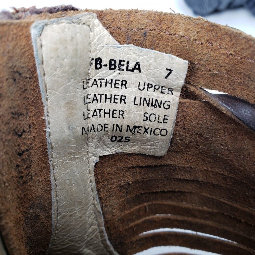 Freebird by Steven Bela Heeled Cage Sandals Boots Brown Leather Sz 7 Distressed - Picture 10 of 16